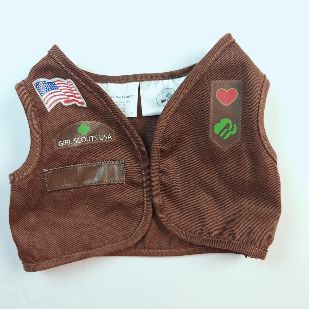 Build A Bear Girl Scout Brownie Outfit Brown Vest‎ Only